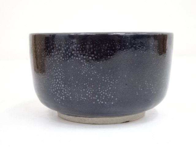 中国博山窯造 天目釉茶碗（共箱）：リサイクル・アンティーク着物の